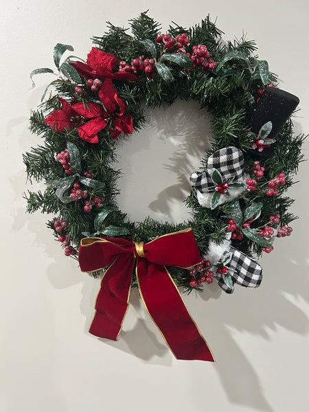 custom silk floral holiday wreath