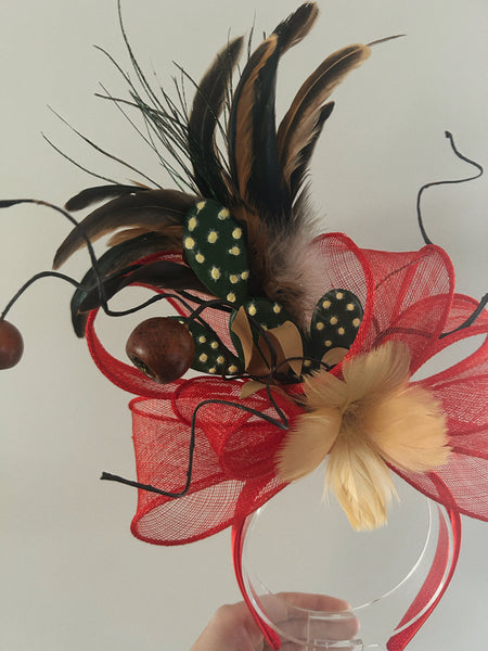 Funky Red Loop Fascinator