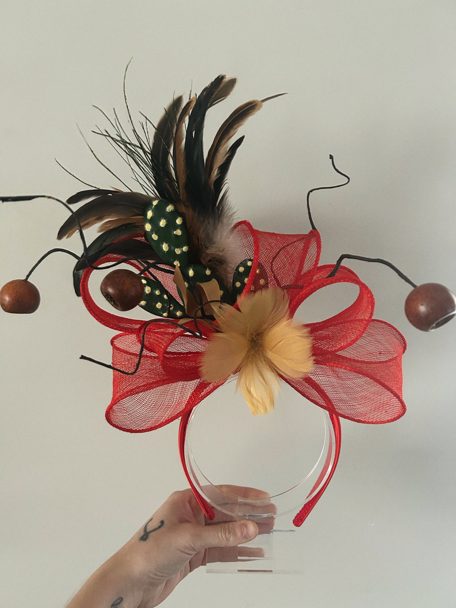 Funky Red Loop Fascinator