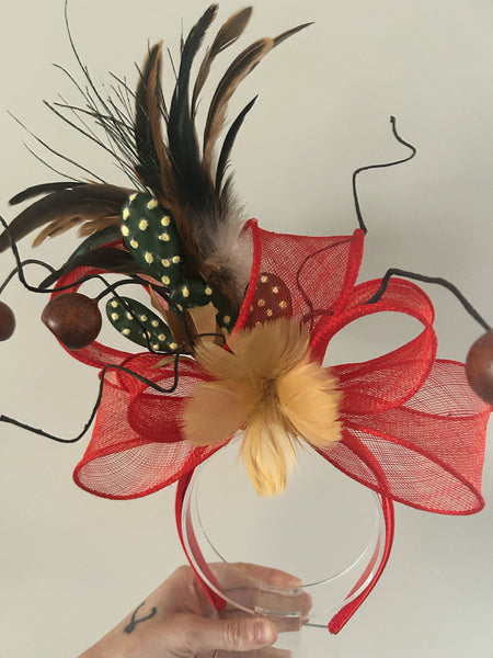 Funky Red Loop Fascinator