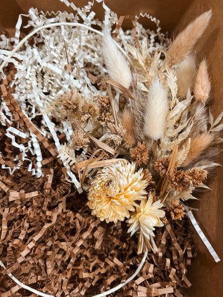 dried floral hat piece