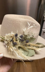 dried floral hat piece