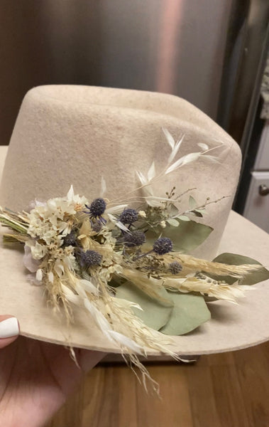 dried floral hat piece