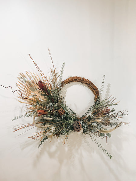 dried seasonal wreath