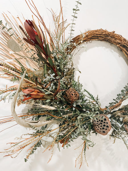 dried seasonal wreath