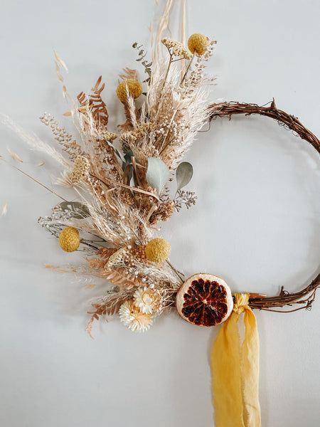 dried seasonal wreath